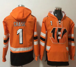 Nike Cincinnati Bengals #1 Ja'Marr Chase Orange NFL Stitched Hoodies