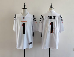 Nike Cincinnati Bengals #1 Ja'Marr Chase White Vapor Untouchable Authentic Stitched NFL Jersey