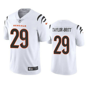 Nike Cincinnati Bengals #29 Cam Taylor-Britt White Vapor Untouchable Authentic Stitched NFL Jersey