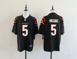 Nike Cincinnati Bengals #5 Tee Higgins Black Vapor Untouchable Authentic Stitched NFL Jersey