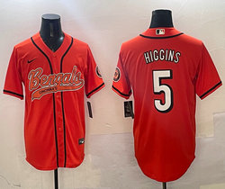 Nike Cincinnati Bengals #5 Tee Higgins Orange Joint Authentic Stitched baseball jersey