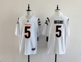 Nike Cincinnati Bengals #5 Tee Higgins White Vapor Untouchable Authentic Stitched NFL Jersey