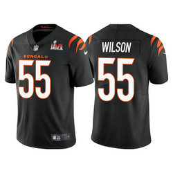 Nike Cincinnati Bengals #55 Logan Wilson Black 2022 Super Bowl LVI Patch Vapor Untouchable Stitched Football Jersey