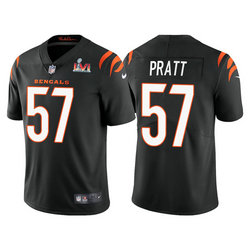 Nike Cincinnati Bengals #57 Germaine Pratt Black2022 Super Bowl LVI Patch  Vapor Untouchable Stitched Football Jersey