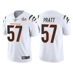 Nike Cincinnati Bengals #57 Germaine Pratt White 2022 Super Bowl LVI Patch Vapor Untouchable Stitched Football Jersey