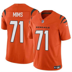 Nike Cincinnati Bengals #71 Amarius Mims Orange Black 2024 Draft F.U.S.E Football Jersey
