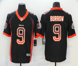 Nike Cincinnati Bengals #9 Joe Burrow Black Drift Fashion Authentic stitched NFL jersey