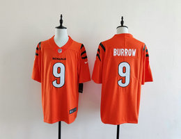Nike Cincinnati Bengals #9 Joe Burrow Orange Vapor Untouchable Authentic Stitched NFL Jersey