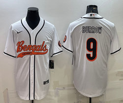 Nike Cincinnati Bengals #9 Joe Burrow White Joint Authentic Stitched NFL Jerseys