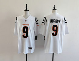 Nike Cincinnati Bengals #9 Joe Burrow White Vapor Untouchable Authentic Stitched NFL Jersey