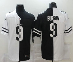 Nike Cincinnati Bengals #9 Joe Burrow White and Black Authentic stitched NFL jersey
