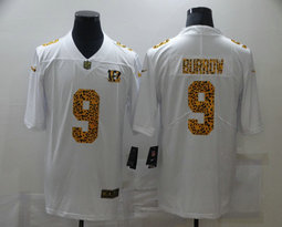 Nike Cincinnati Bengals #9 Joe Burrow White leopard grain Authentic Stitched NFL Jersey
