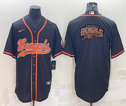Nike Cincinnati Bengals Black Joint adults Big Logo Authentic Stitched baseball jersey