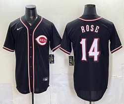 Nike Cincinnati Reds #14 Pete Rose Black Out Stitched Baseball Jersey