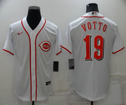 Nike Cincinnati Reds #19 Joey Votto White Game Authentic Stitched MLB Jersey
