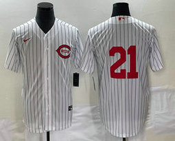 Nike Cincinnati Reds #21 Hunter Greene White Field of Dreams Authentic Stitched MLB jersey