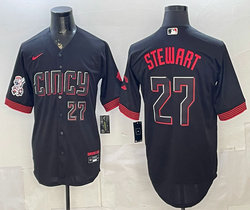 Nike Cincinnati Reds #27 Sal Stewart Black 2026 City MLB Jersey