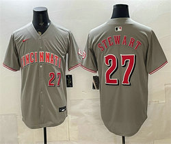 Nike Cincinnati Reds #27 Sal Stewart Grey Jersey