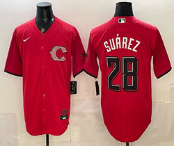 Nike Cincinnati Reds #28 Eugenion Suarez Red 2026 City MLB Jersey