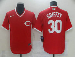 Nike Cincinnati Reds #30 Ken Griffey Red Pullover Game Authentic Stitched MLB Jersey