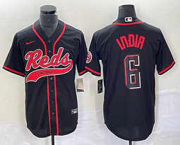 Nike Cincinnati Reds #6 Jonathan India Black Joint Game Authentic Stitched MLB Jersey