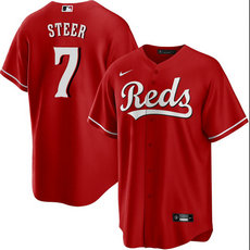 Nike Cincinnati Reds #7 Spencer Steer Red 2024 Authentic Stitched MLB Jersey