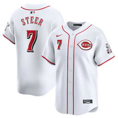 Nike Cincinnati Reds #7 Spencer Steer White 2024 Authentic Stitched MLB Jersey