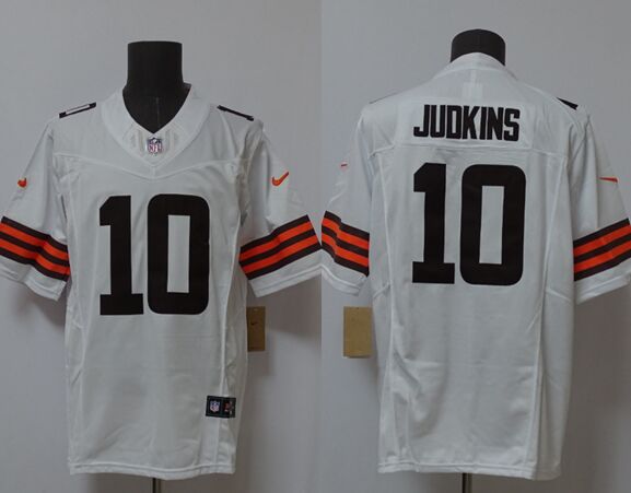 Nike Cleveland Browns #10 Quinshon Judkins White 2025 Draft Nfl Jersey