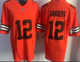 Nike Cleveland Browns #12 Shedeur Sanders Orange Stitched NFL Jersey