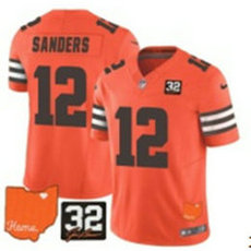 Nike Cleveland Browns #12 Shedeur Sanders Orange Throwback 3(III) Stitched NFL Jersey