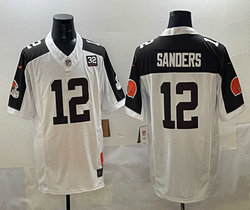Nike Cleveland Browns #12 Shedeur Sanders White Thanksgiving 3(III) Stitched NFL Jersey