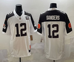 Nike Cleveland Browns #12 Shedeur Sanders White Throwback 3(III) Stitched NFL Jersey