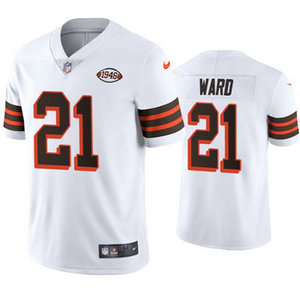 Nike Cleveland Browns #21 Denzel Ward White 1946 Authentic stitched NFL jersey