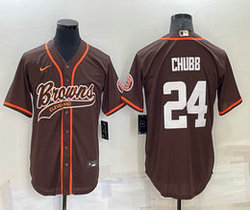 Nike Cleveland Browns #24 Nick Chubb Blue Joint adults Authentic Stitched baseball jersey