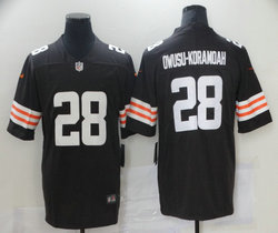 Nike Cleveland Browns #28 Jeremiah Owusu-Koramoah Brown 2021 NFL Draft Authentic Stitched NFL jersey