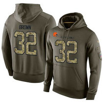 Nike Cleveland Browns #32 Jim Brown Authentic Stitched Hoodie