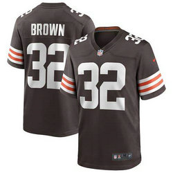Nike Cleveland Browns #32 Jim Brown Brown Vapor Untouchable Authentic Stitched NFL Jersey