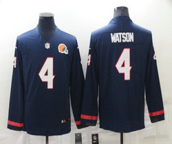 Nike Cleveland Browns #4 Deshaun Watson Long sleeve Authentic stitched NFL jersey