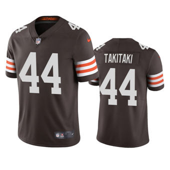 Nike Cleveland Browns #44 Sione Takitaki Brown Vapor Untouchable Authentic stitched NFL jersey