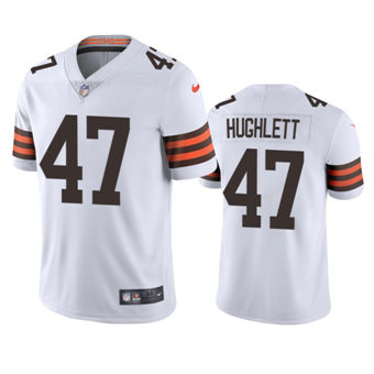 Nike Cleveland Browns #47 Charley Hughlett White Vapor Untouchable Authentic stitched NFL jersey