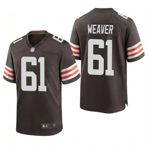 Nike Cleveland Browns #61 Curtis Weaver Brown Authentic Stitched NFL jersey