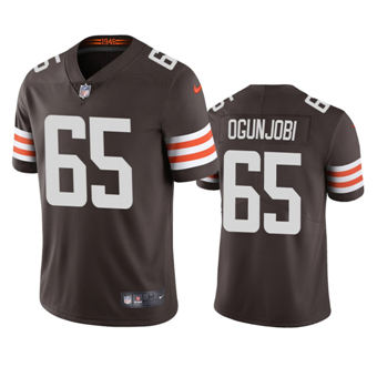 Nike Cleveland Browns #65 Larry Ogunjobi Brown Vapor Untouchable Authentic stitched NFL jersey