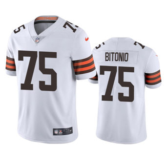 Nike Cleveland Browns #75 Joel Bitonio White Vapor Untouchable Authentic stitched NFL jersey