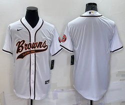 Nike Cleveland Browns Blank White Joint adults Authentic Stitched baseball jersey