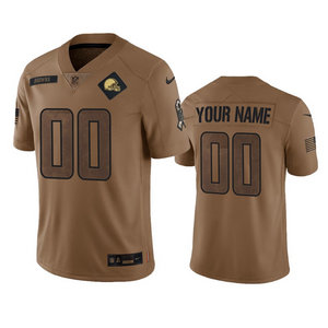 Nike Cleveland Browns Custom 2023 Brown Salute To Service Authentic Stitched NFL Jersey
