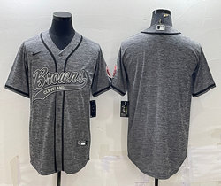 Nike Cleveland Browns Hemp grey Joint Authentic Stitched baseball jersey