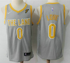 Nike Cleveland Cavaliers #0 Kevin Love Gray Game With Advertising Authentic Stitched NBA Jersey