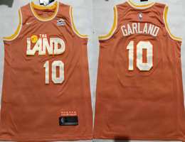 Nike Cleveland Cavaliers #10 Darius Garland Orange 2026 City With Advertising Stitched Jersey