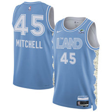 Nike Cleveland Cavaliers #45 Donovan Mitchell Light Blue 2024_25 City Edition Stitched Jersey