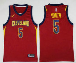 Nike Cleveland Cavaliers #5 JR Smith Red Game Authentic Stitched NBA jersey